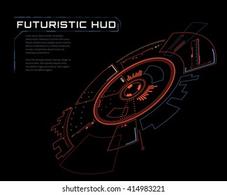 Sci fi futuristic user interface. Vector illustration.