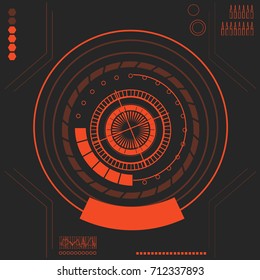 Sci fi futuristic user interface HUD in the style of flat. Vector illustration.