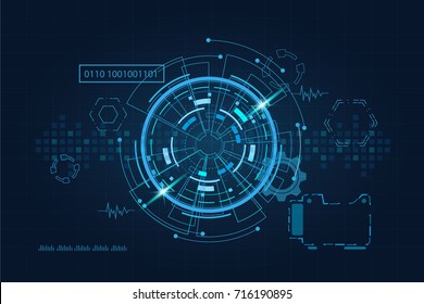 Sci fi futuristic user interface, HUD, Technology abstract background , Vector illustration.