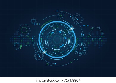 Sci fi futuristic user interface, HUD, Technology abstract background , Vector illustration.