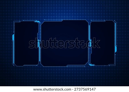 Sci fi futuristic user interface, HUD template frame design, Technology abstract background	
