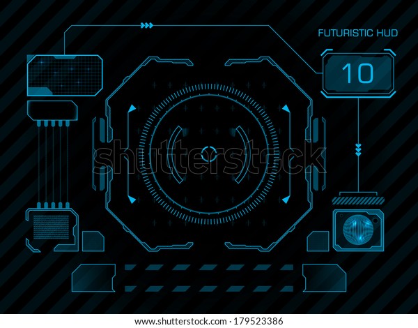 Sfi未来的なユーザーインターフェイスhud ベクターイラスト のベクター画像素材 ロイヤリティフリー