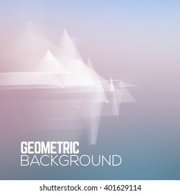 Sci fi geometric polygonal abstract background. Sci-fi city on the sky.