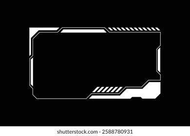 Sci Fi HUD Frame. Futuristic Cyberpunk UI Border Elements