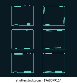 Sci Fi Hud Futuritic Frames Square Set Hi-Tech UI Para Aplicaciones De Negocios Y Salud Diseño De Vectores Web Mobile