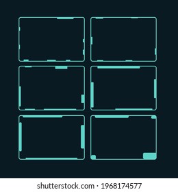Sci Fi Hud Futuristic Frames Rectangulars Templates Set Hi-Tech UI For Business And Healthcare Applications Web  Mobile Vector Design