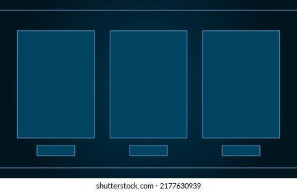 Die futuristischen Frames der Science-Fiction-Fiction-Vorlagen von Science-Fiction-HD-Filmen bieten eine High-Tech-Benutzeroberfläche für Anwendungen im Business- und Gesundheitswesen Web Mobile-Vektordesign