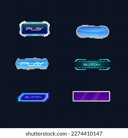 Sci Fi Hud Futuristic Game Buttons Set Vector Design