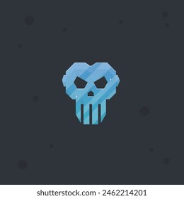Sci Fi Hud Futuristic Skull Logo Isolated Vector Design
