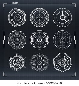 Sci Fi Moderno Futuritic User Interface Circles Set. HUD abstracto