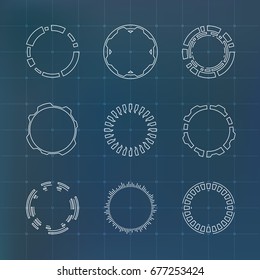 Sci Fi Modern Futuristic User Interface Circle Elements Set. Abstract HUD