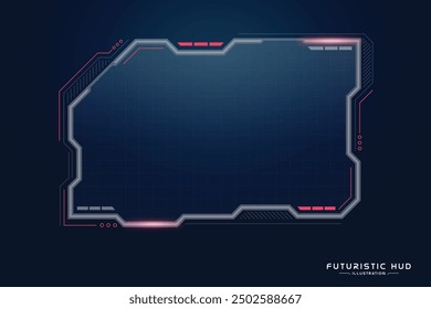 Sci Fi Modern User Interface. Futuristic HUD Transparent for game UI square shape design.
