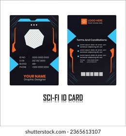 diseño de tarjeta de identificación inteligente de sci fi