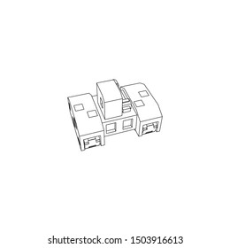 Sci Fi Tank isolated line art