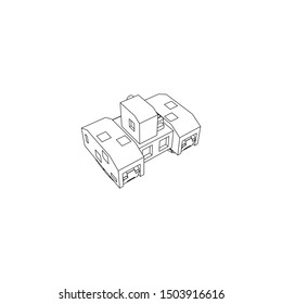 Sci Fi Tank isolated line art
