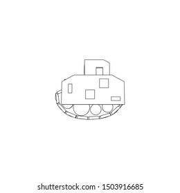 Sci Fi Tank isolated line art
