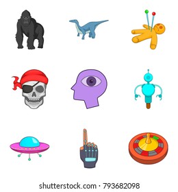 Sci icons set. Cartoon set of 9 sci vector icons for web isolated on white background