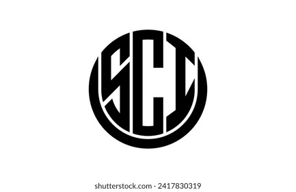 SCI initial letter geometric creative circle shape icon logo design vector. monogram, lettermark, circle, calligraphy, symbol, emblem, elegant, abstract, wordmark, sign, art, typography, icon, shape