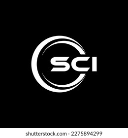 Diseño del logotipo de la letra SCI en la ilustración. Logo vector, diseños de caligrafía para logotipo, afiche, invitación, etc.