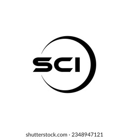 SCI letter logo design in illustrator. Vector logo, calligraphy designs for logo, Poster, Invitation, etc.