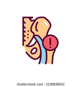 Sciatica color line icon. Isolated vector element. Outline pictogram for web page, mobile app, promo