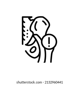 Icono de la línea de color de Sciatica. Elemento vector aislado. Pictograma de esquema para página web, aplicación móvil, promoción