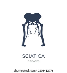 Sciatica icon. Trendy flat vector Sciatica icon on white background from Diseases collection, vector illustration can be use for web and mobile, eps10