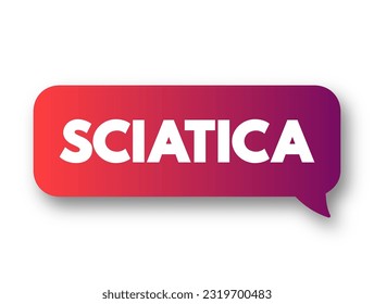 Sciatica - pain, weakness, numbness, or tingling in the leg, text concept background