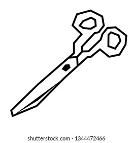 Sciccors flat illustration on white