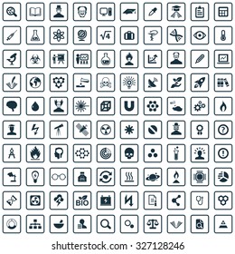 science 100 icons universal set for web and mobile