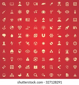 science 100 icons universal set for web and mobile