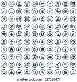 science 100 icons universal set for web and mobile