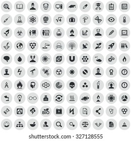 science 100 icons universal set for web and mobile