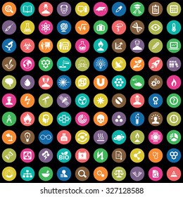 science 100 icons universal set for web and mobile
