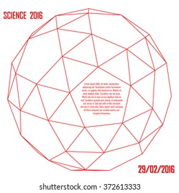 Science 2016. Poster for your presentation. Platonic with red lines, text and date. 