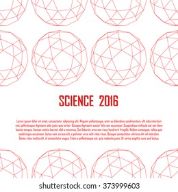 Science 2016. Poster for your presentation. Platonic with red lines, text and date. 