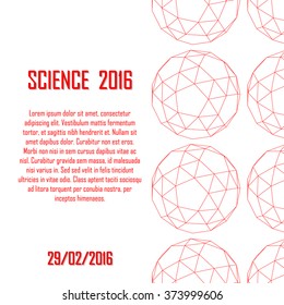 Science 2016. Poster for your presentation. Platonic with red lines, text and date. 