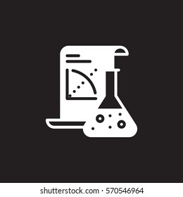 Science Application icon vector, filled flat sign, solid white pictogram isolated on black. Symbol, logo illustration