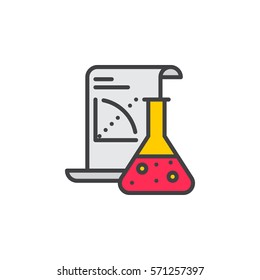 Science Application line icon, filled outline vector sign, linear colorful pictogram isolated on white. Symbol, logo illustration