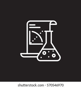 Science Application line icon, outline vector sign, linear white pictogram isolated on black. Symbol, logo illustration