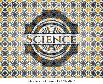 Science arabesque emblem background. arabic decoration.