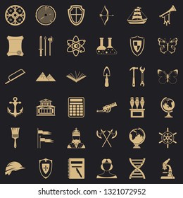 Science archeology icons set. Simple style of 36 science archeology vector icons for web for any design