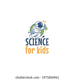 Science astronaut for kids education or school logo vector