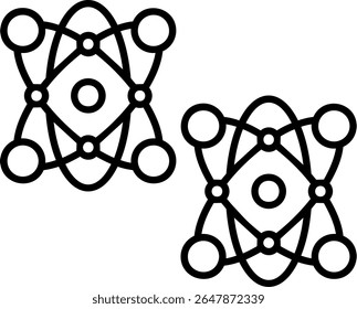 Design de ícone de estilo preenchido de átomo de ciência