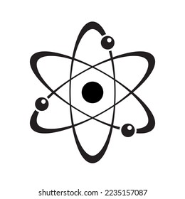 Science atom icon vector in modern style. Chemical laboratory sign symbol