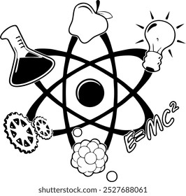 Science Atom Vinyl Wall Art Decal Living Room Home Schools Offices Vinyl Carving Wall Decal Sticker for Home Window Decoration