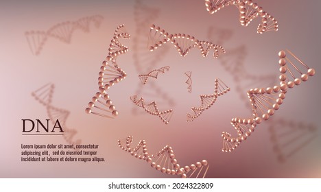 Science background with abstract DNA helix. Science Concept for cosmetic or healthcare, medical, biotechnology or chemistry.	