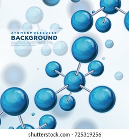 Science Background With Atoms And Molecules/
Illustration of a science background with blue molecules and atom particles