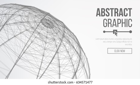 Science Background. Connecting Dots And Lines. Abstract Technology Futuristic Network Earth Globe. Vector Networks - Globe Design.