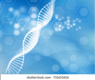 Science background with DNA strand technology background. Vector EPS10.